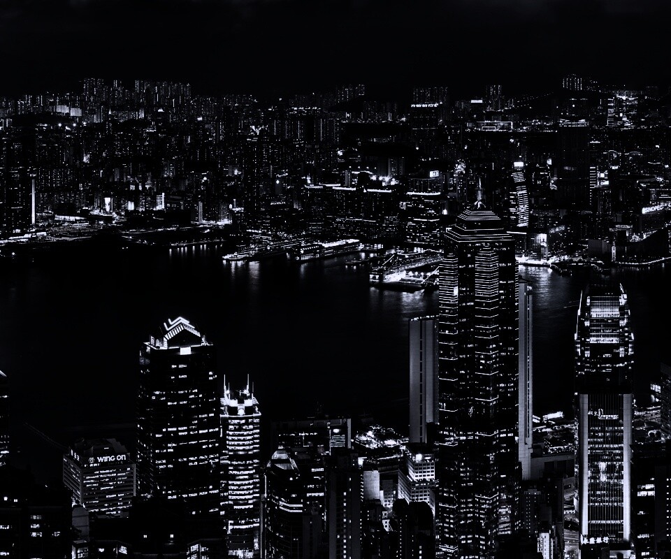 Небоскребы ночью обои