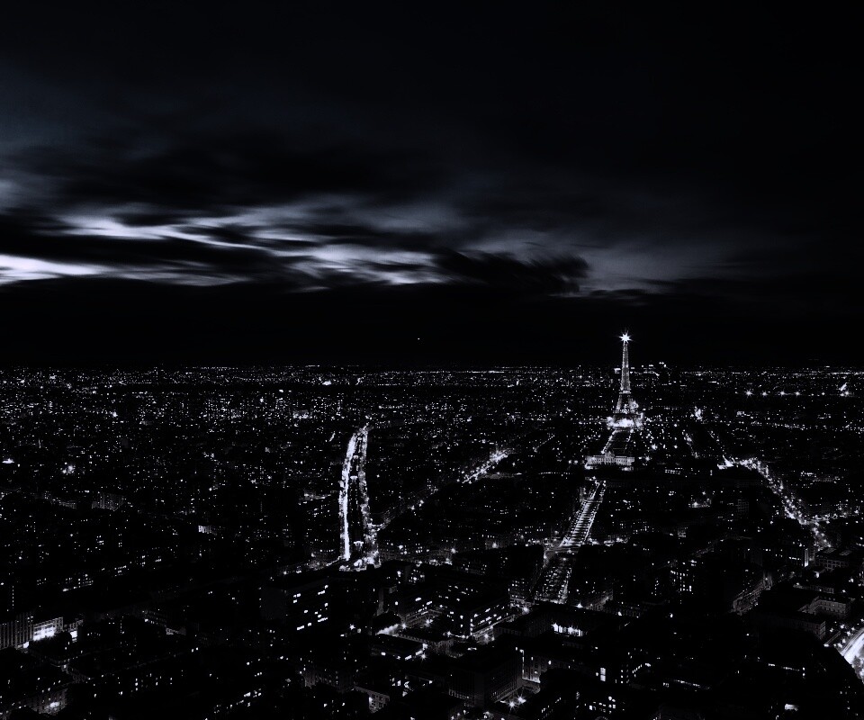 Вид на ночной Париж обои