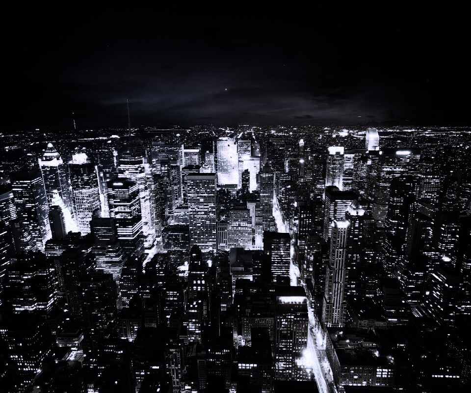 Вид на ночной Нью-Йорк обои