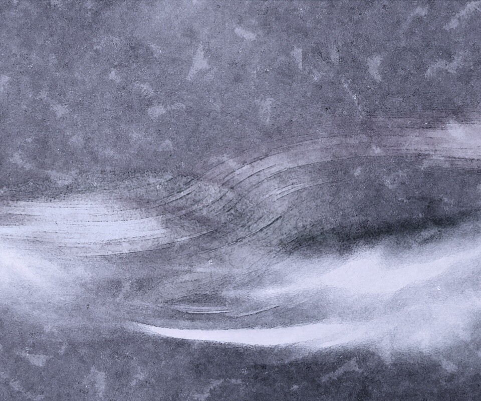 Радужные волны на нежно-фиолетовом фоне обои