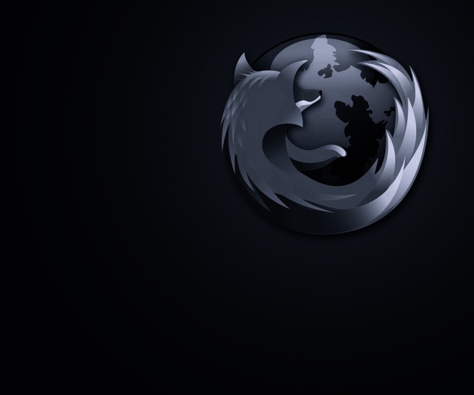 Логотип Firefox в синих тонах обои