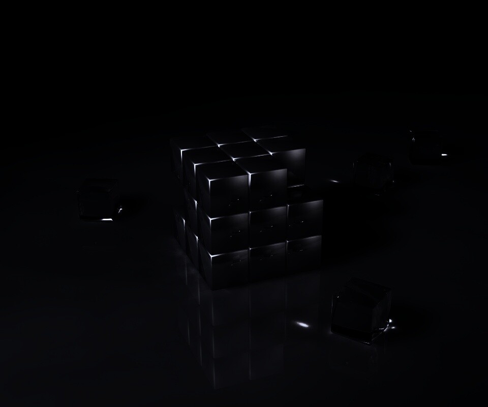 Кубик рубика из стекла обои