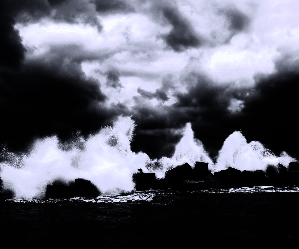 Буря в океане обои