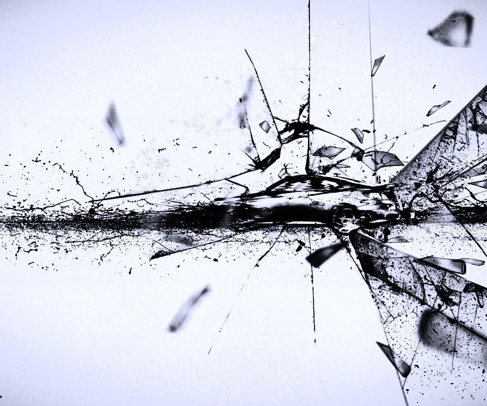 Летящие осколки обои