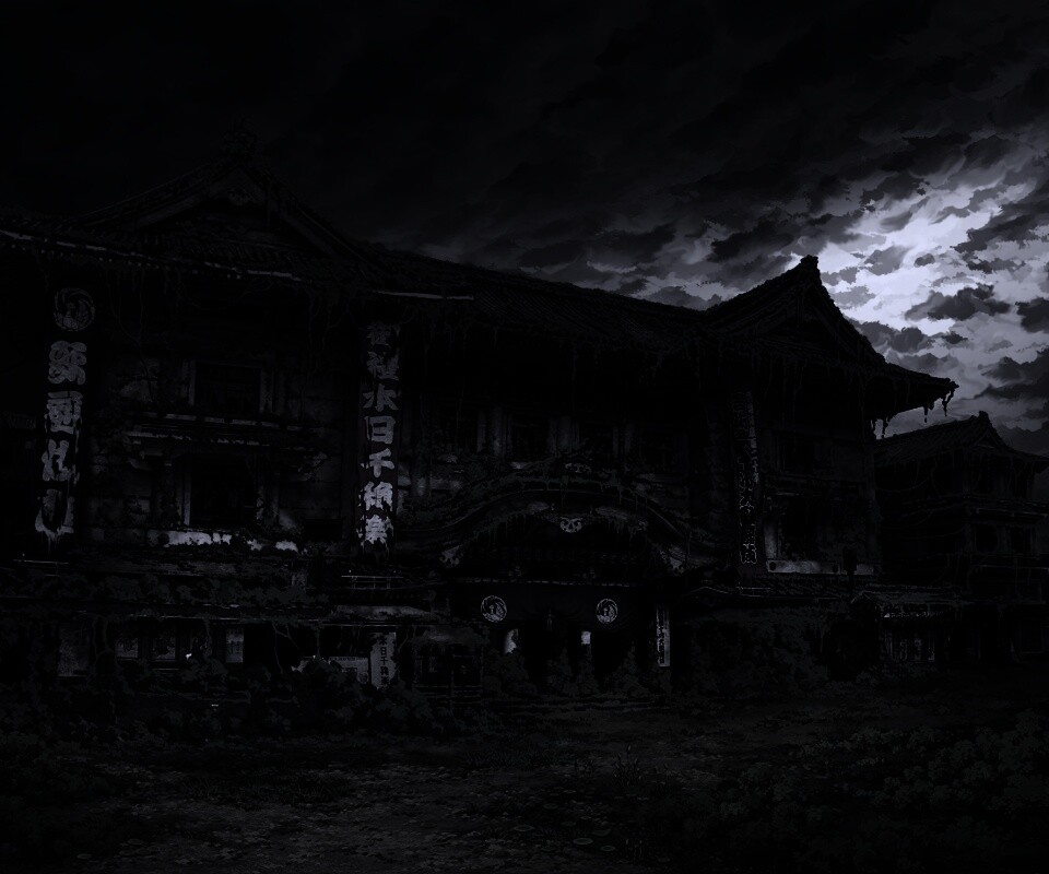 Заброшенное японское здание обои