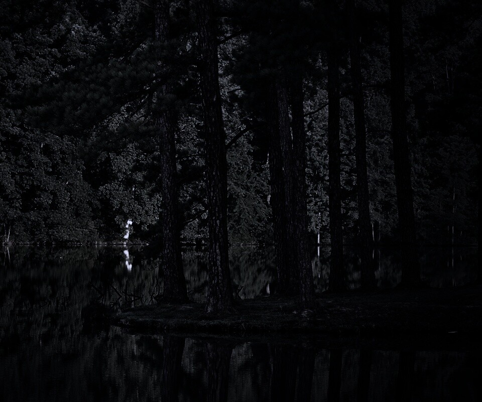 Островок посреди озера обои