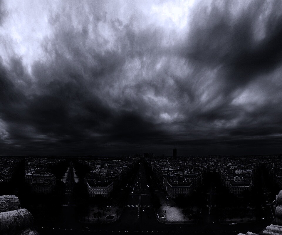 Париж широкоугольным объективном обои