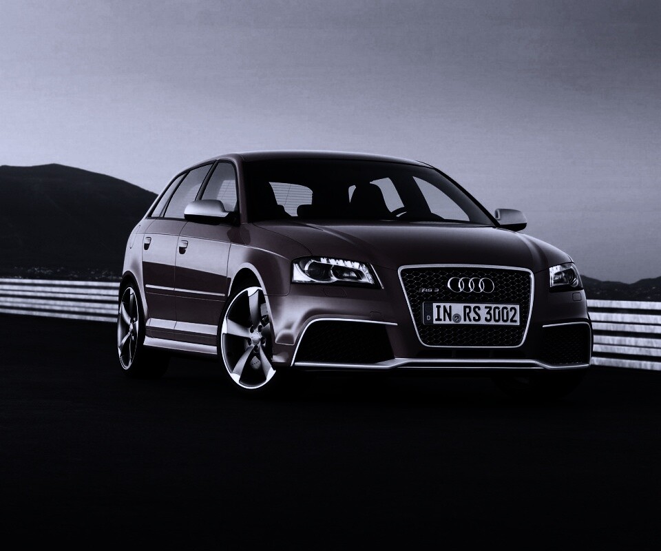 Красная Audi RS3 спереди обои