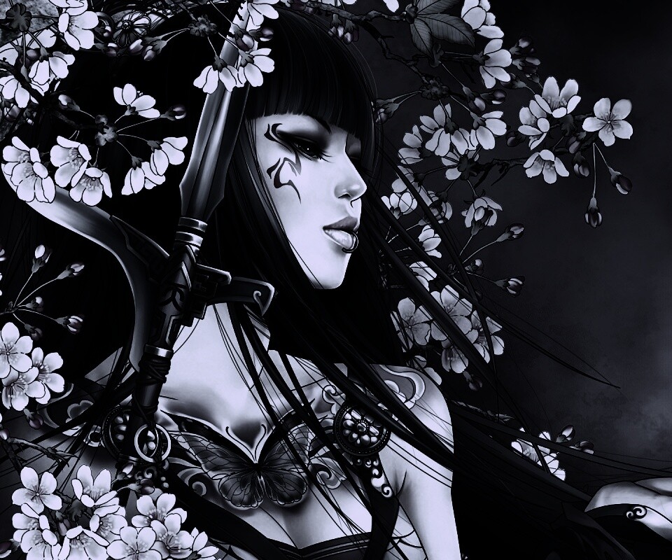 Элегантная девушка с оружием обои