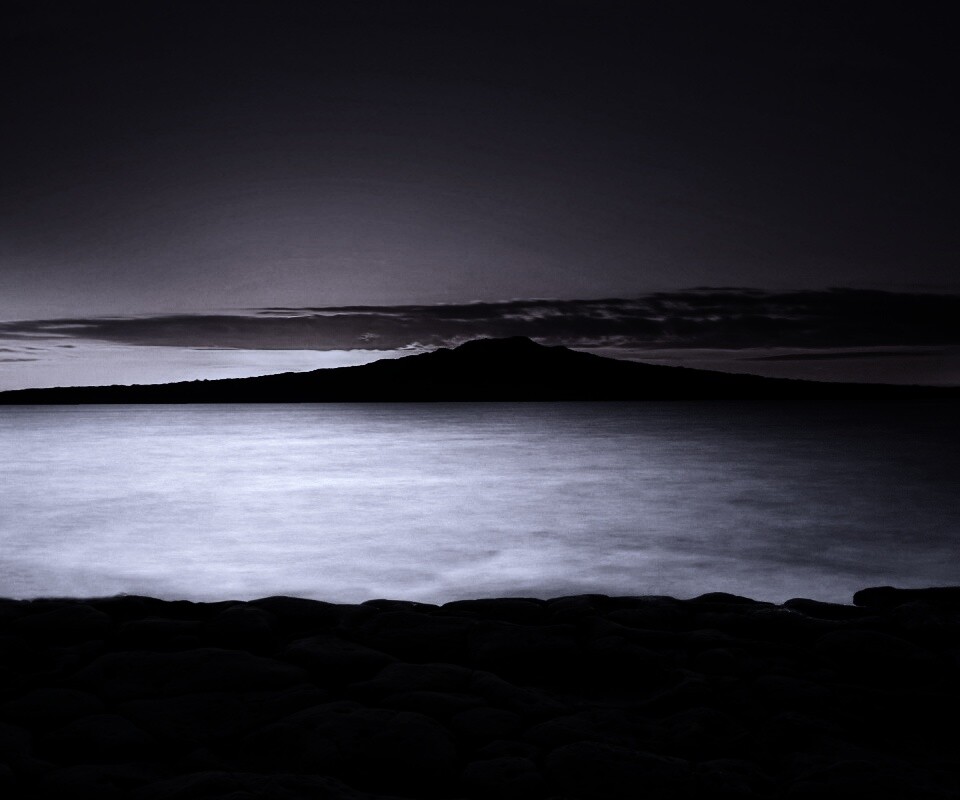 Закат за островом Рангитото обои