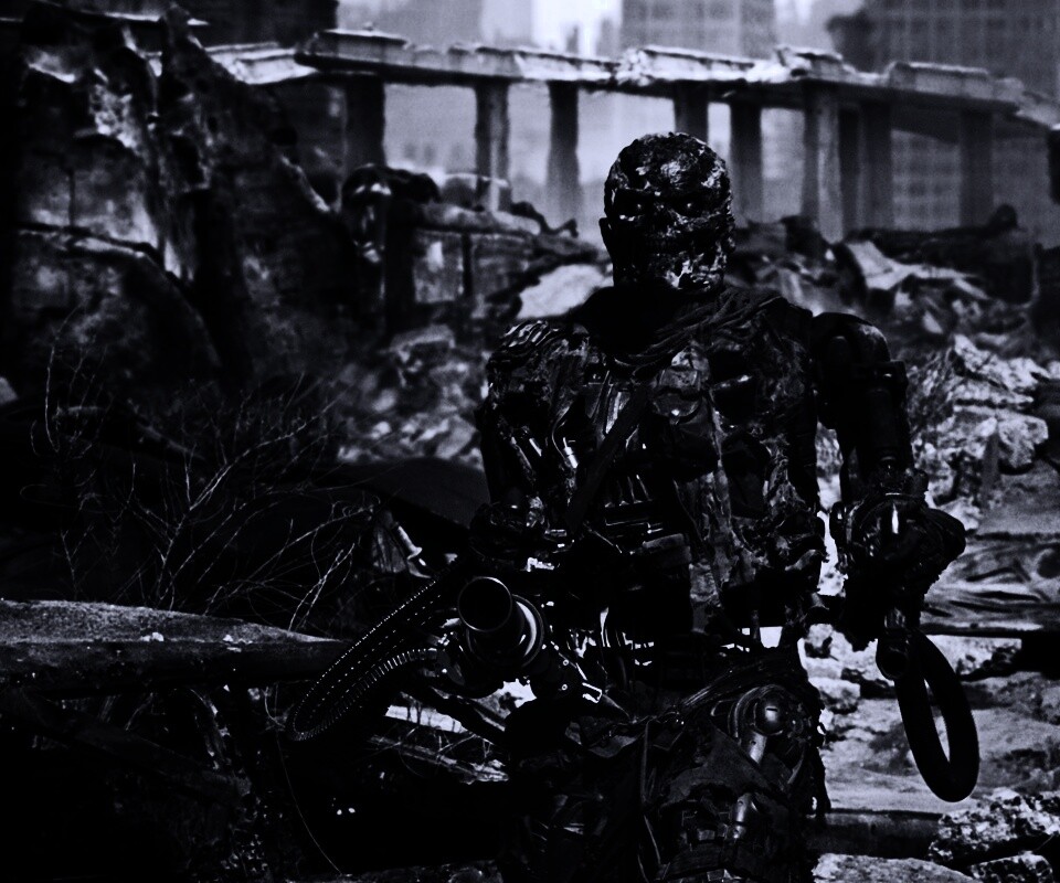 Терминатор на развалинах обои