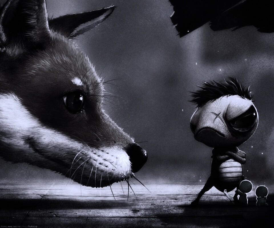 Лиса и жук обои