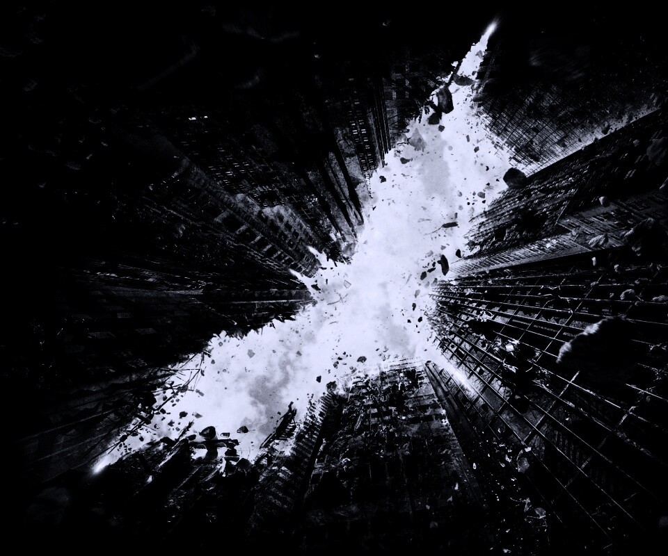 Темный рыцарь среди рушащегося мира обои