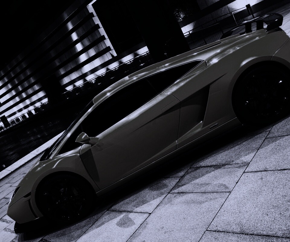 Желтая ламборджини в автосалоне обои