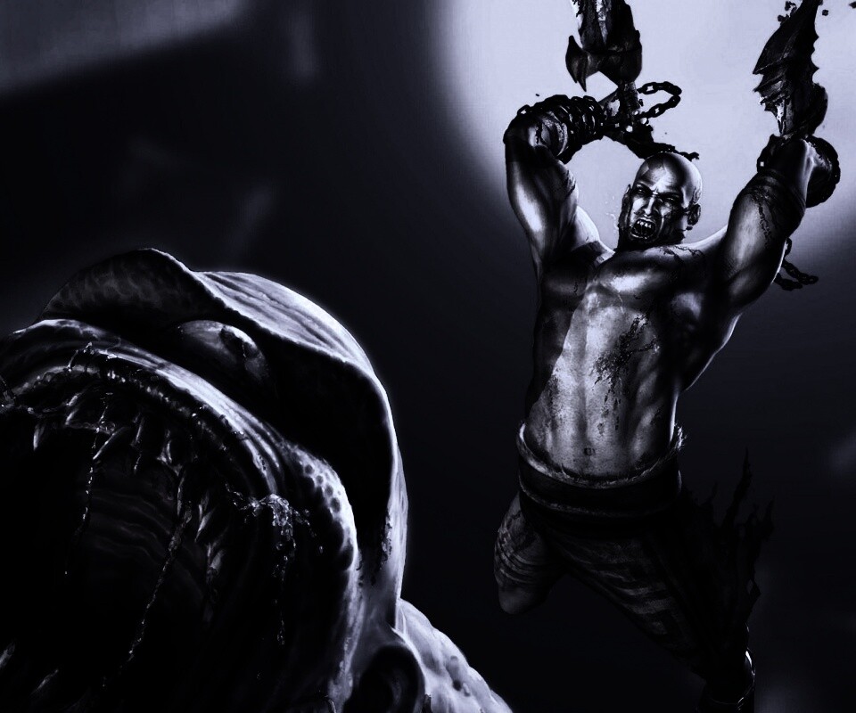 Кратос против монстра обои