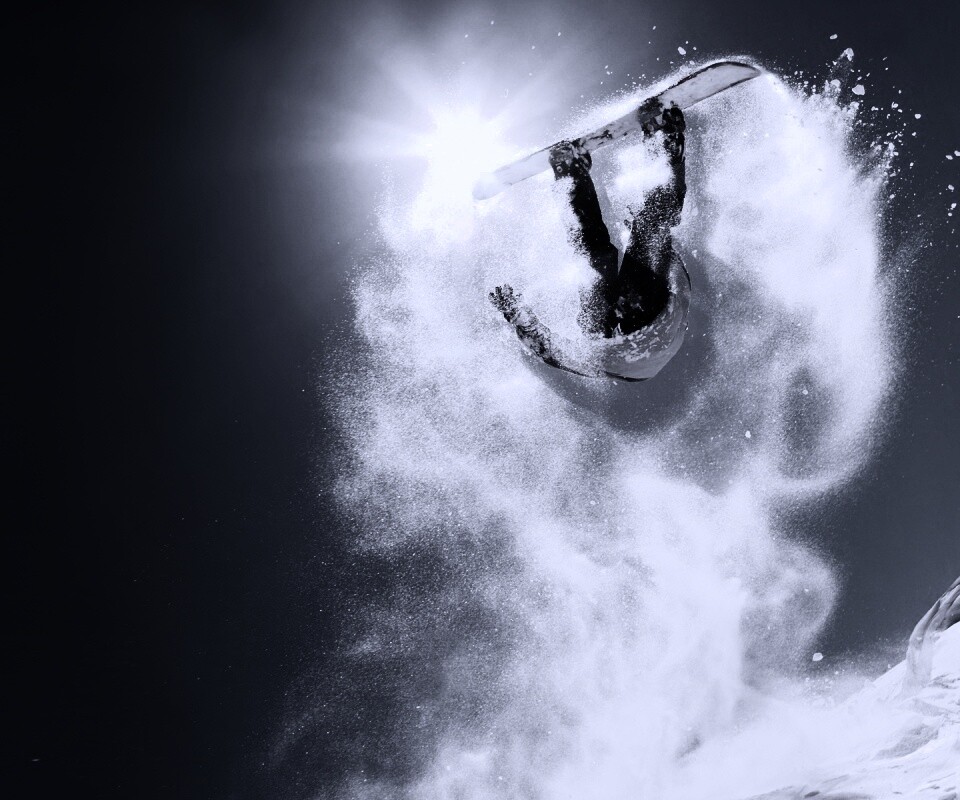 Прыжок на сноуборде обои