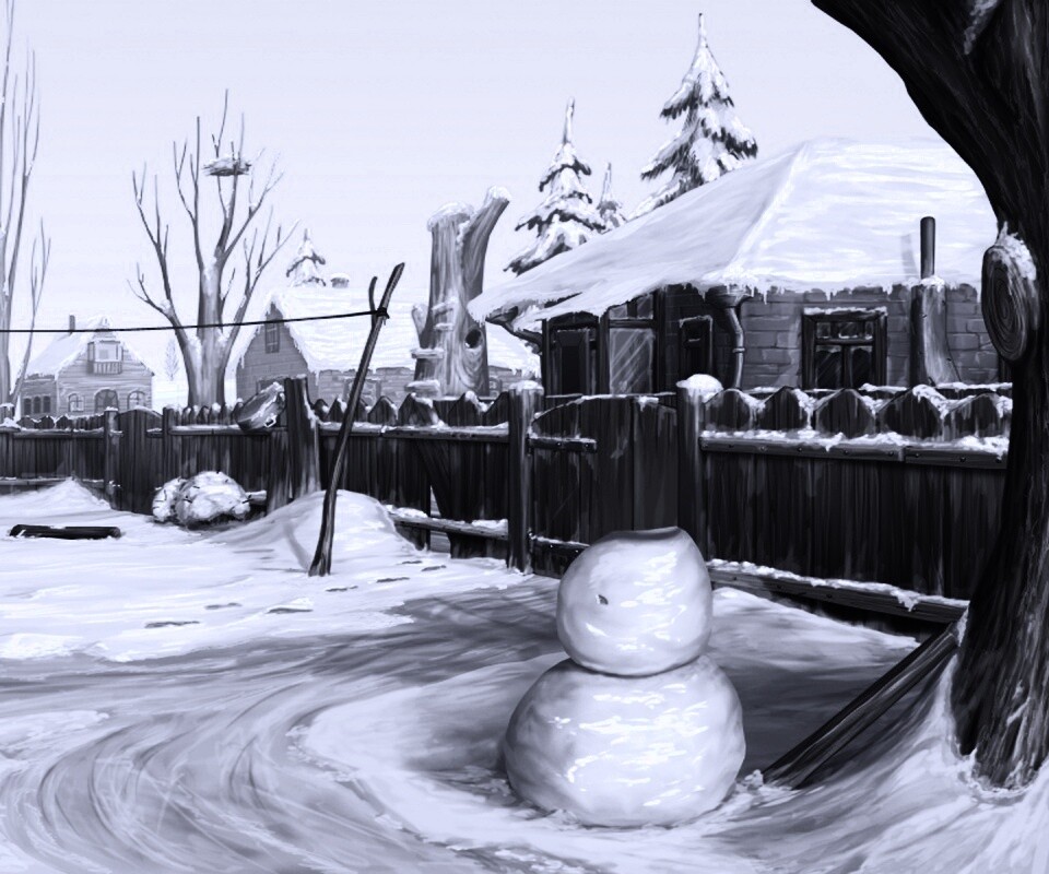 Снеговик обои
