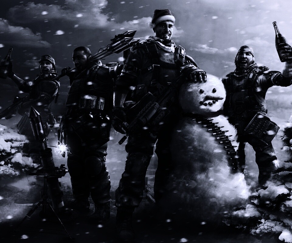 Новый год в шутере обои