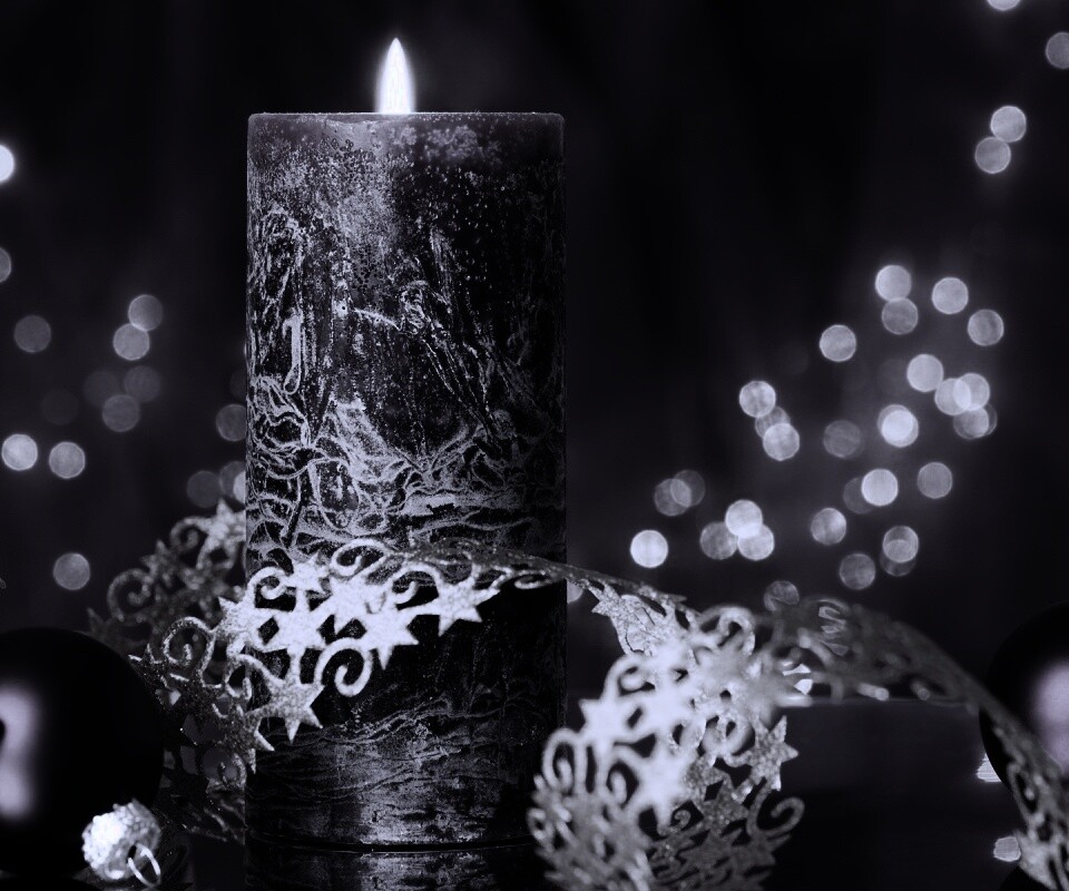 Новогодняя свеча обои