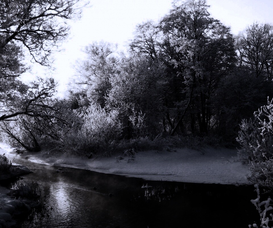 Зимняя река обои