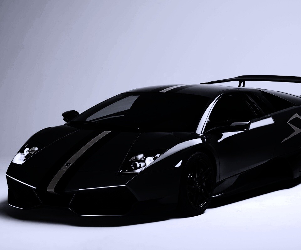 Черная Ламборджини обои