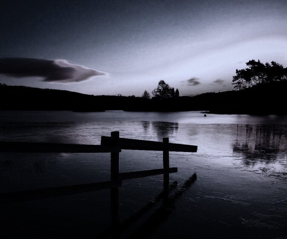 Красивый закат на озере обои