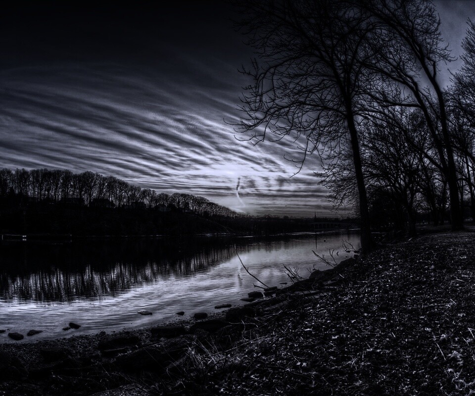 Осенний закат обои