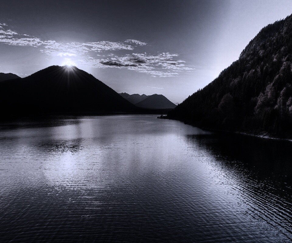 Закат в горах обои