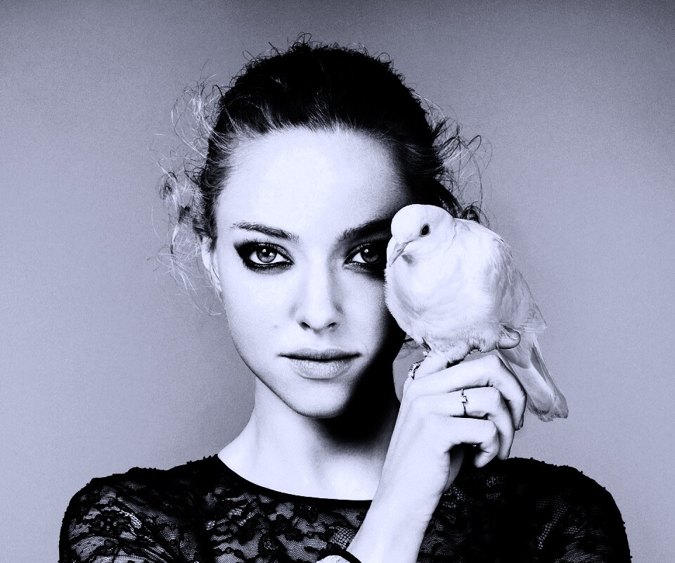 Девушка и попугай обои