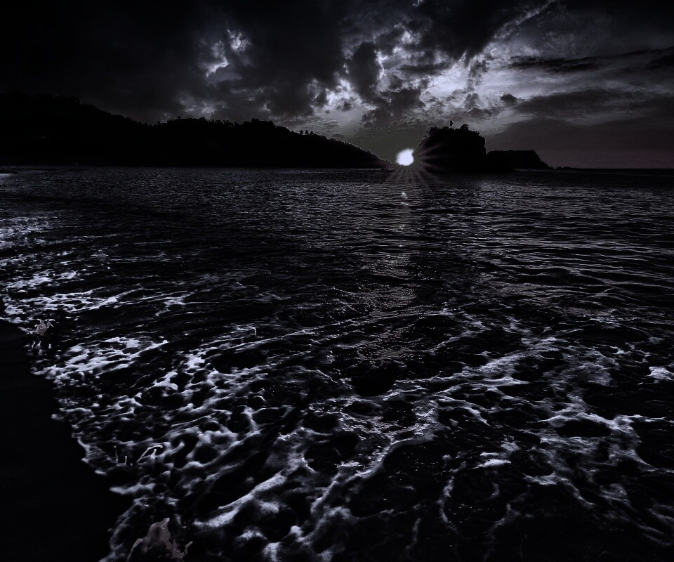 Закат в лагуне обои