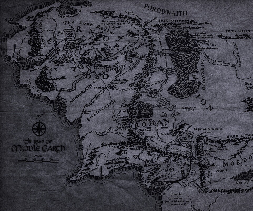 Карта Средиземья обои
