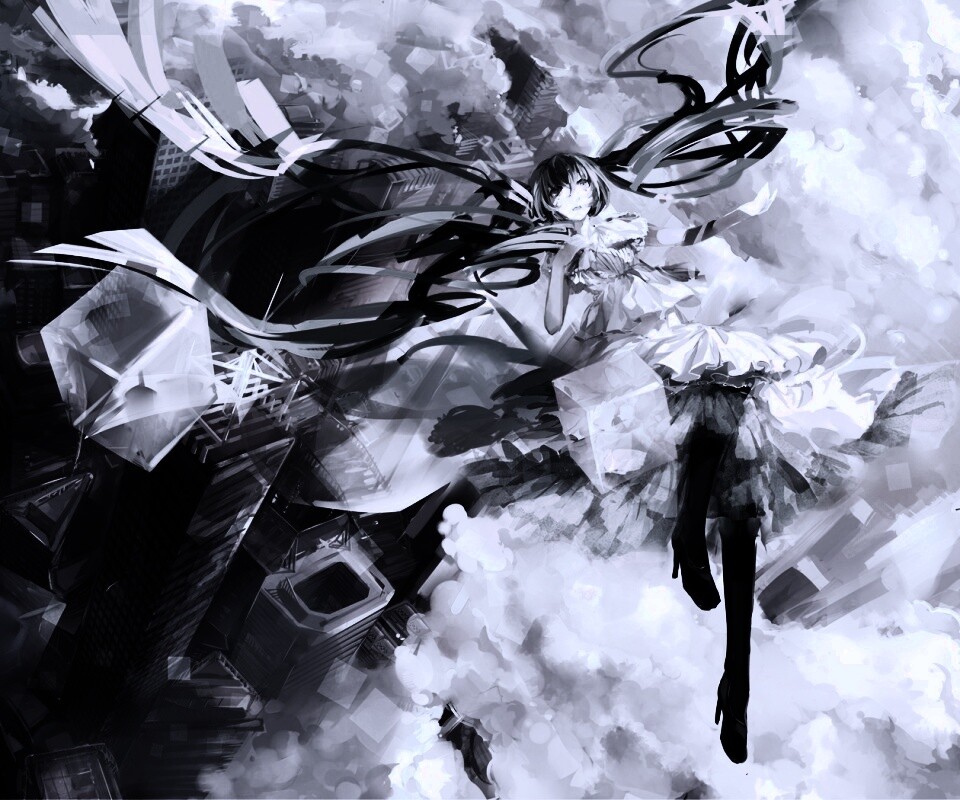 Hatsune Miku в небе обои