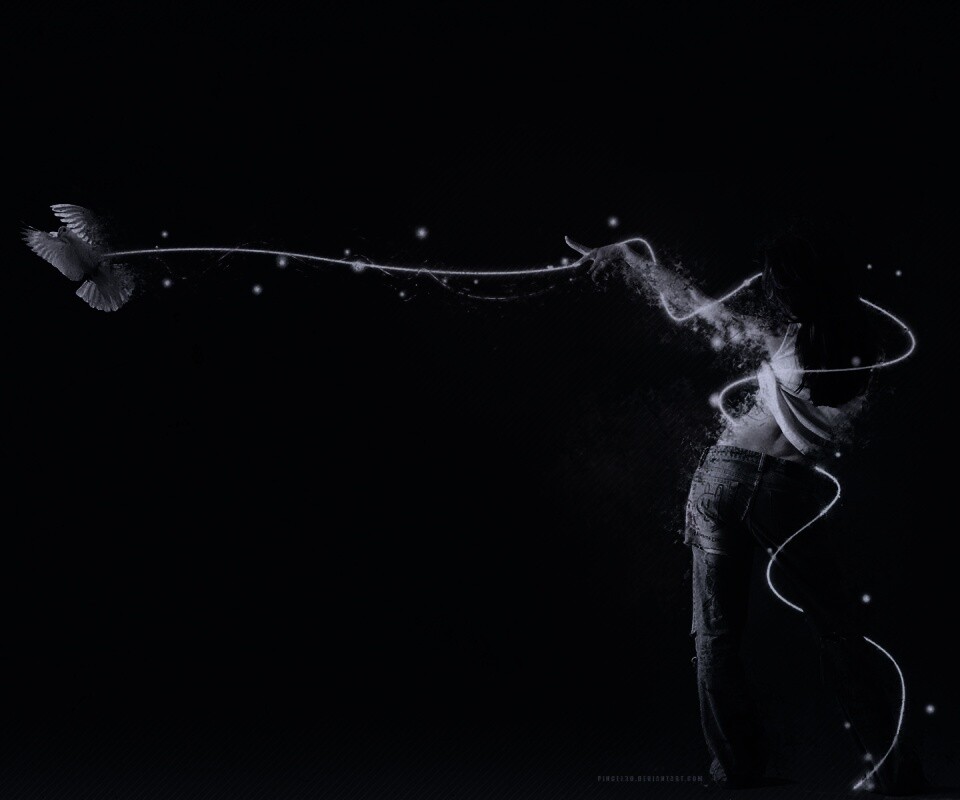 Девушка с бабочкой обои