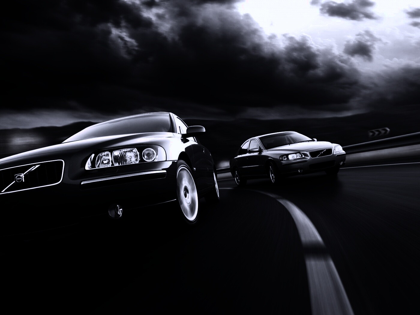 Два седана вольво на повороте обои