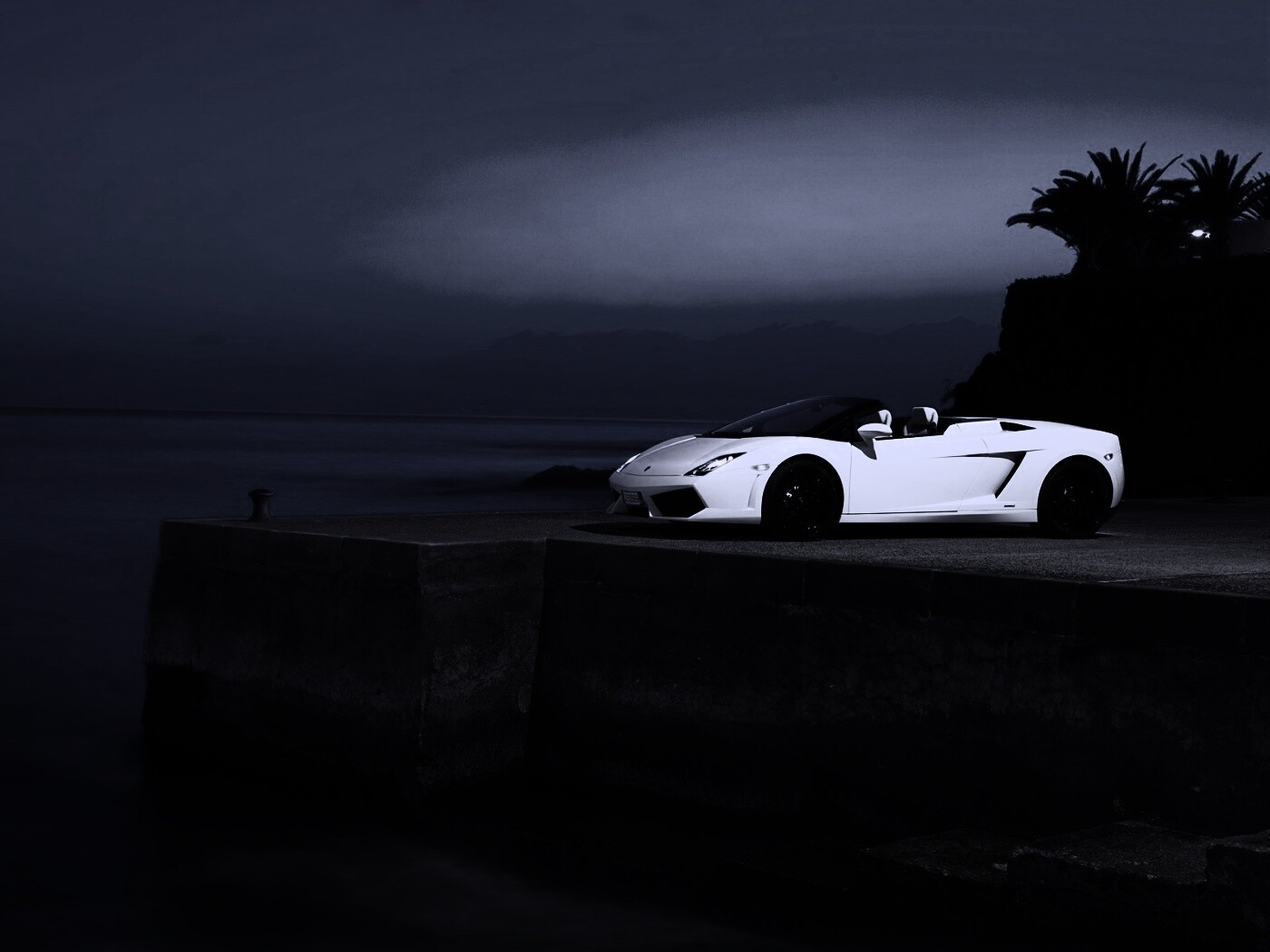 Белый кабриолет ламбо обои