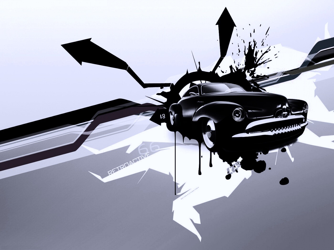 Абстракция с ретро авто обои