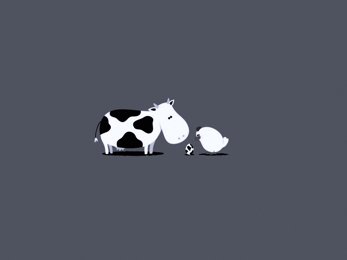 Корова + курица обои