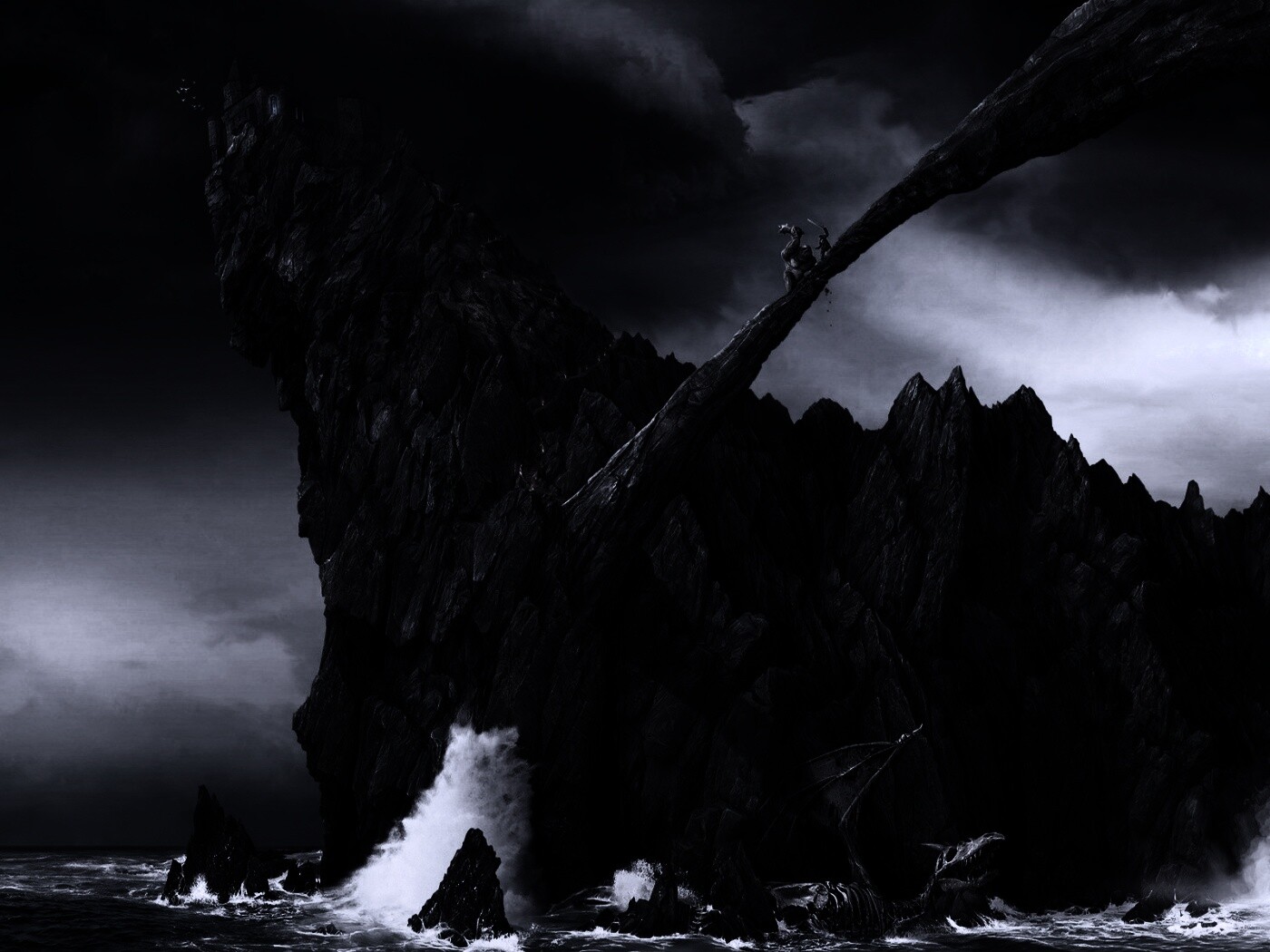 Бой на скале обои