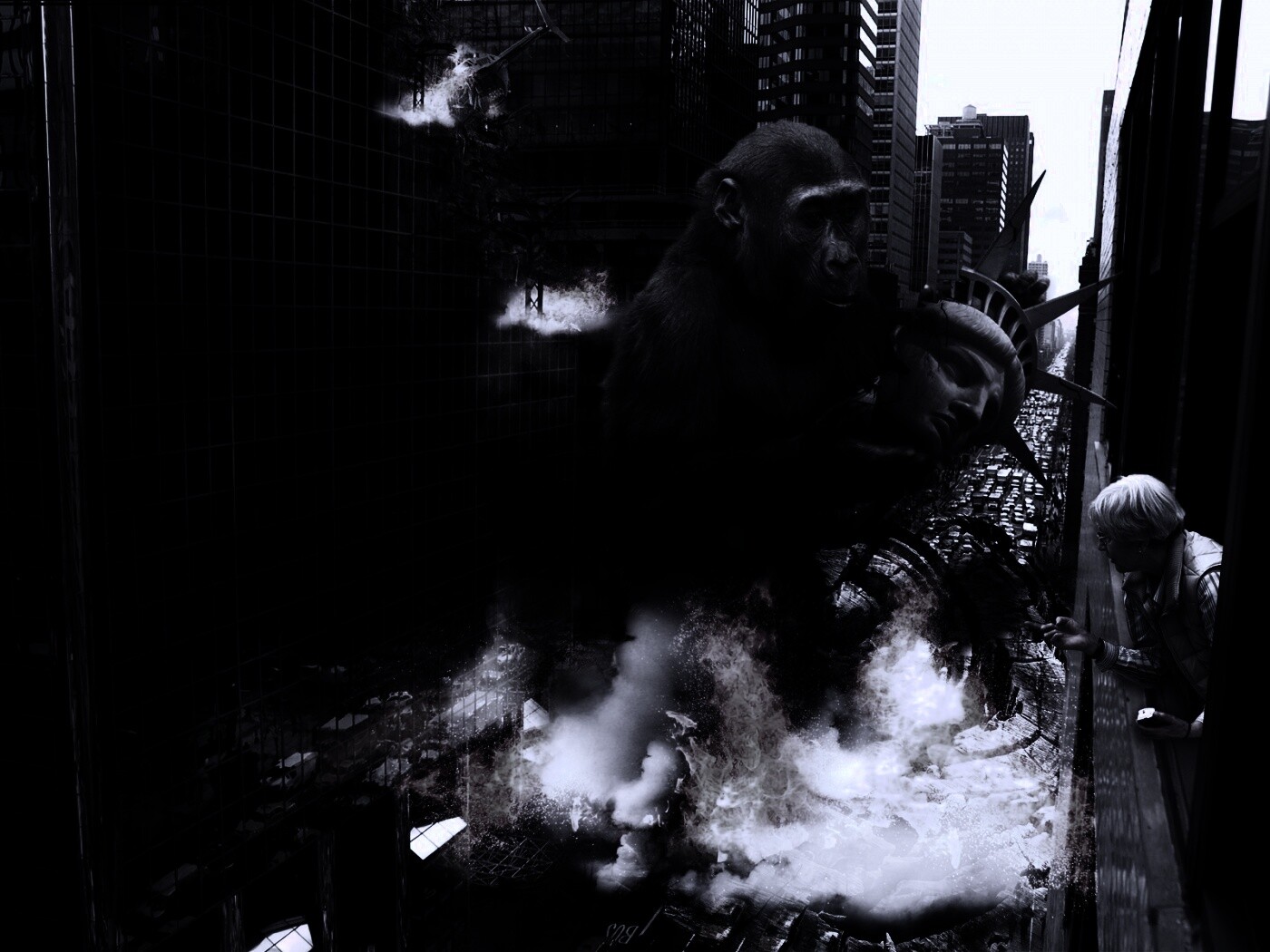 Обезьяна терроизирует Нью-Йорк обои