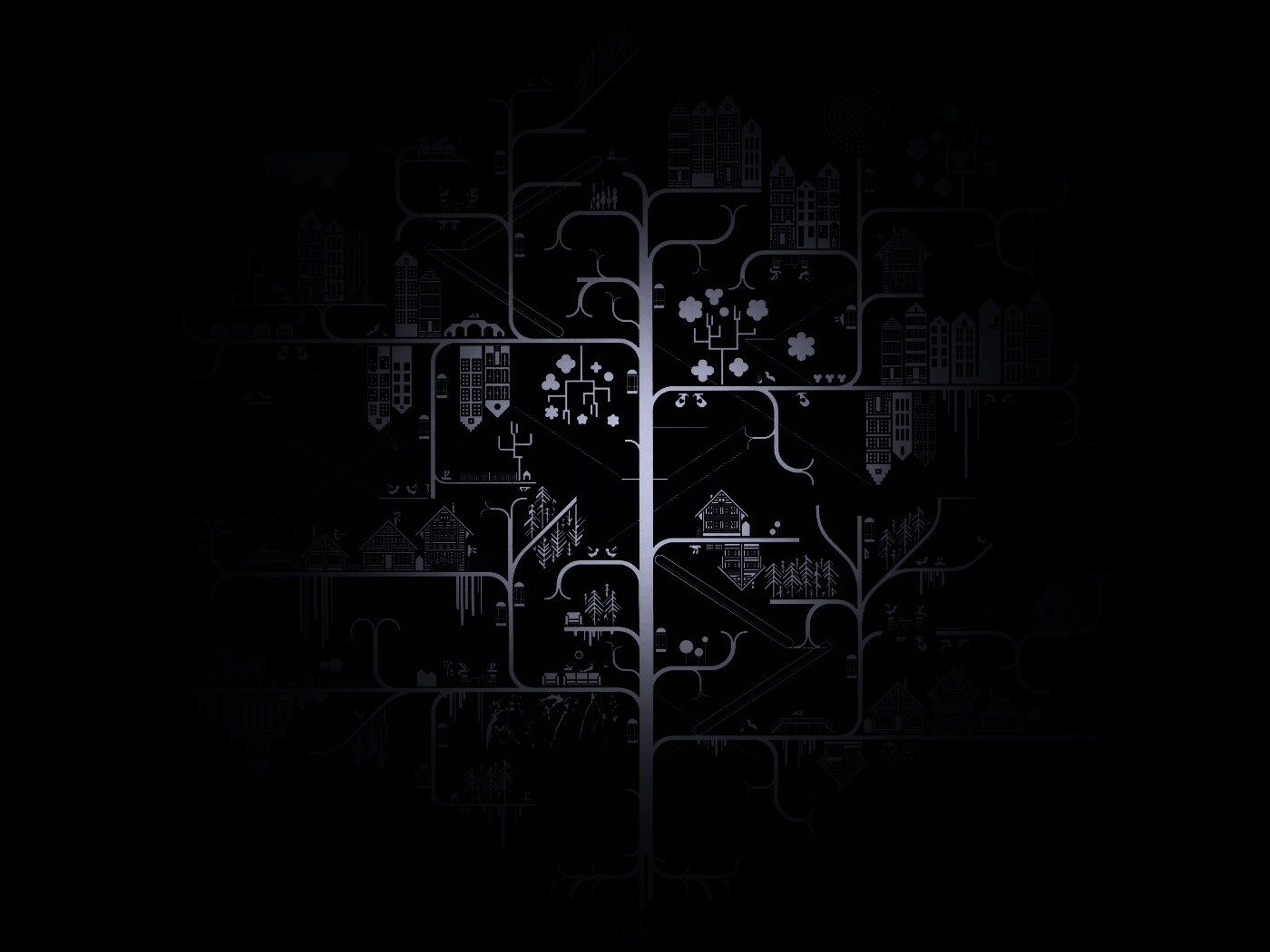 Древовидный город обои