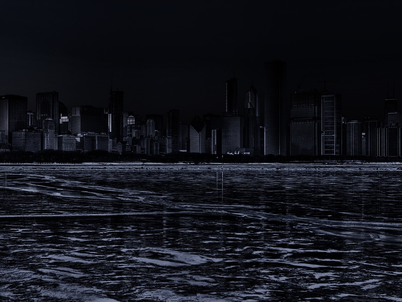 Зима в мегаполисе обои