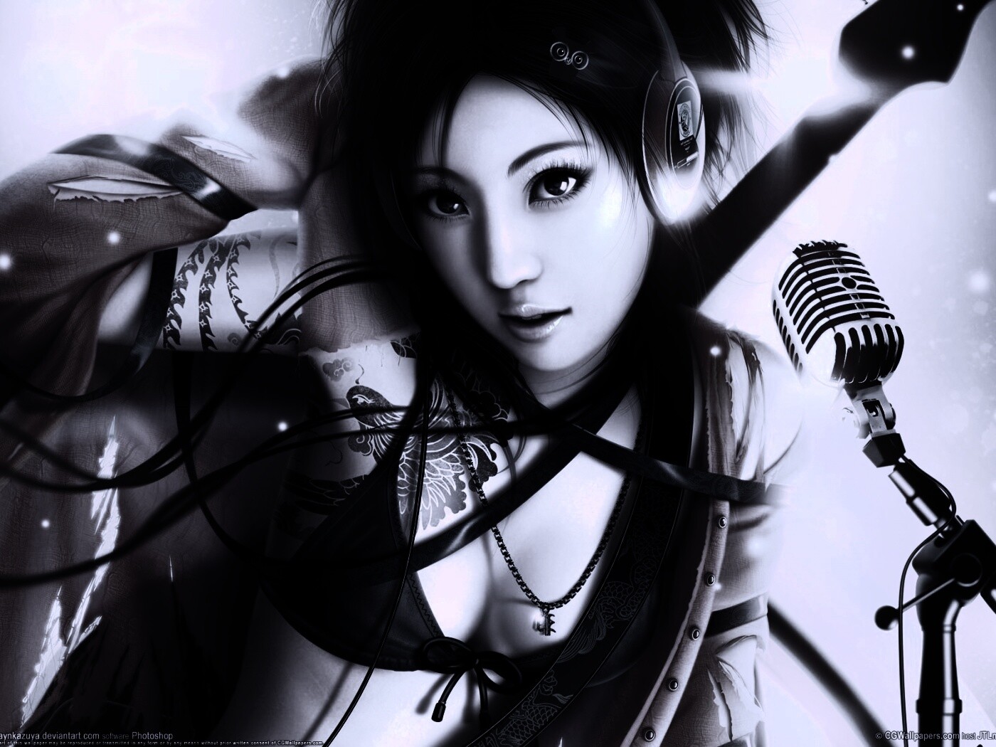 Поющая японка обои