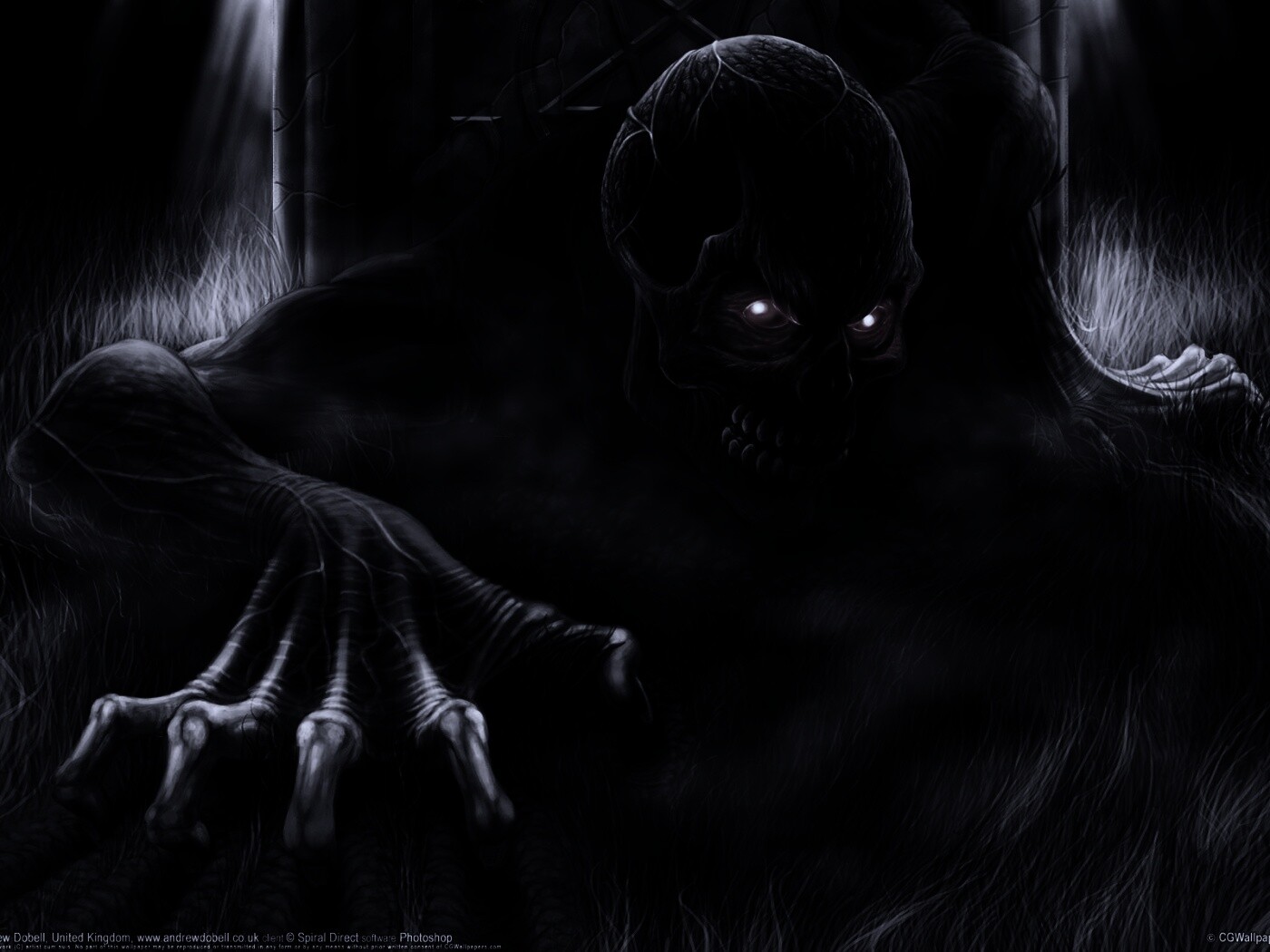 Черный труп вылезает из могилы обои