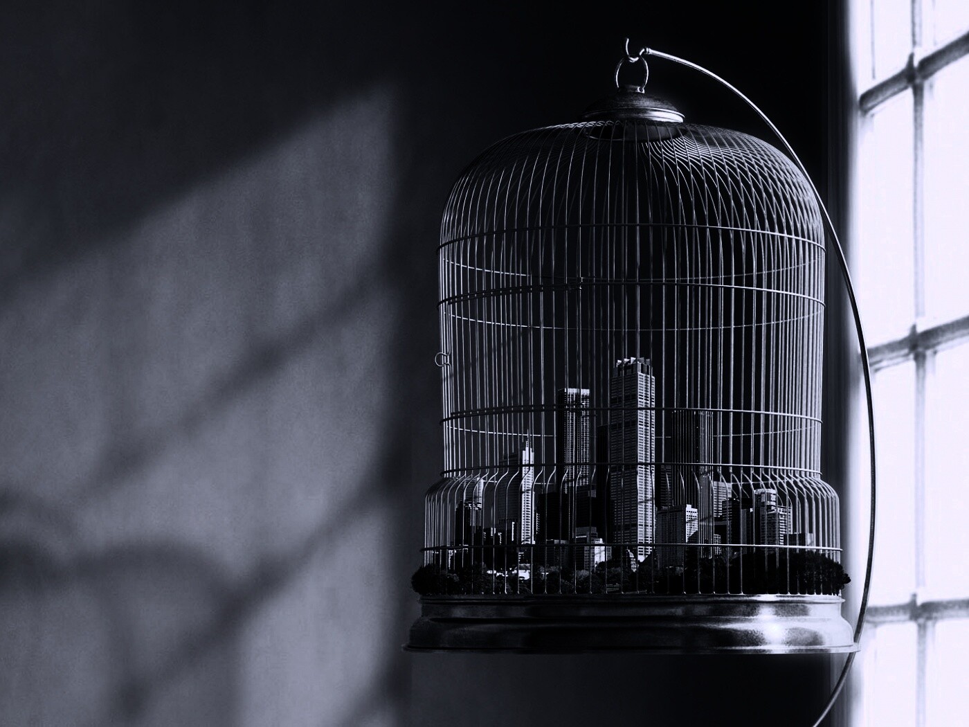 Город в клетке обои