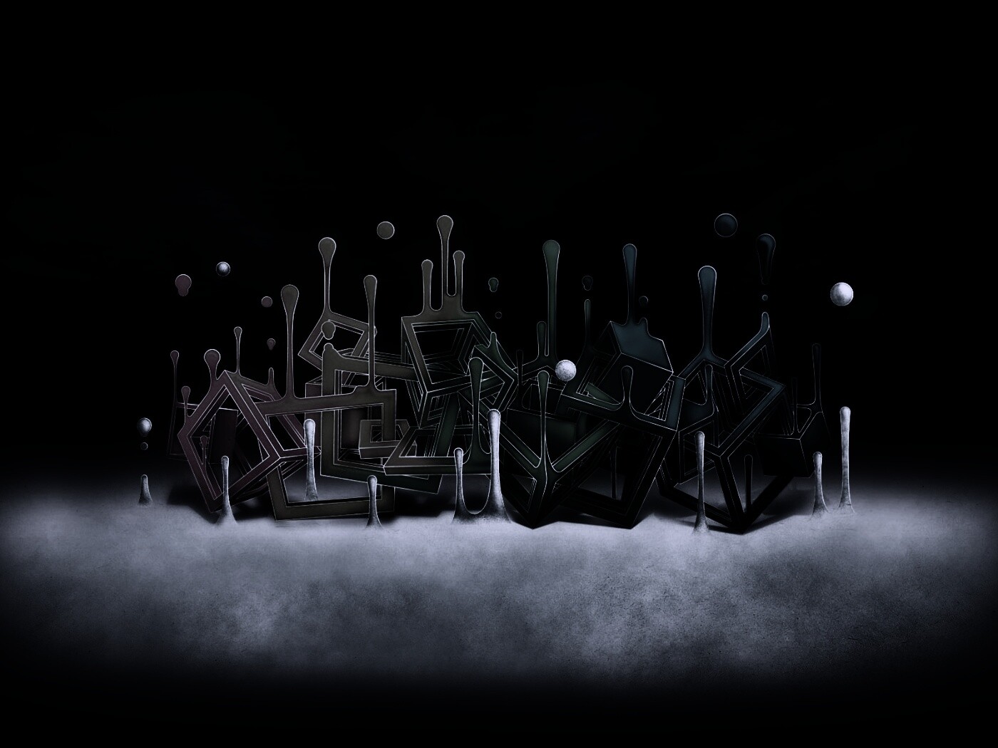 Цветные переплетающиеся кубы обои