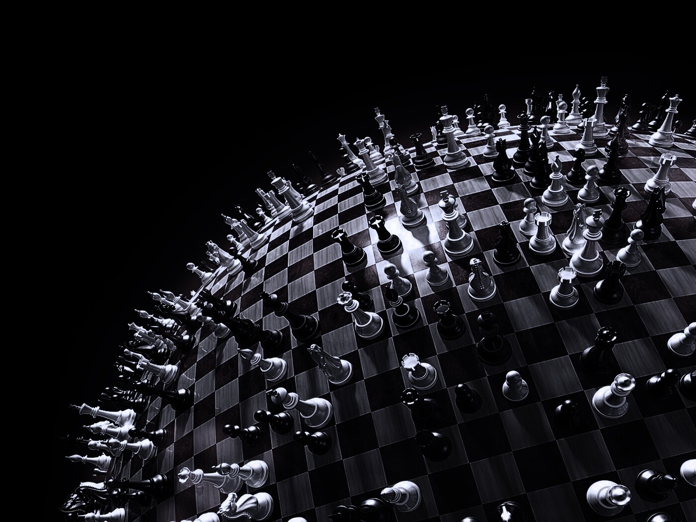 Сферическое шахматное поле обои