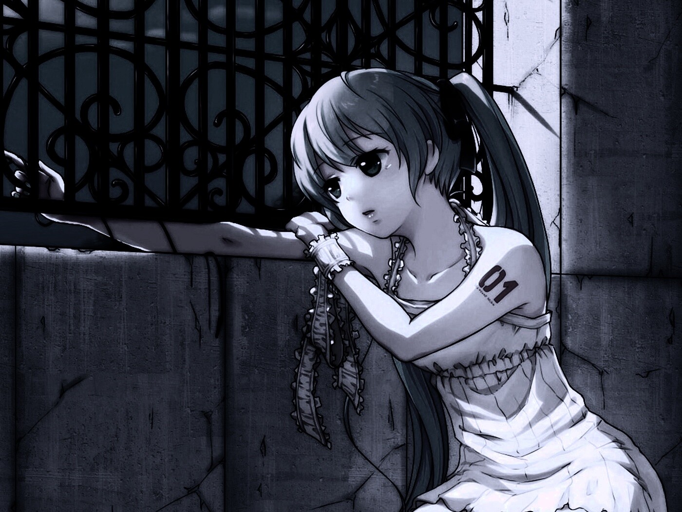 Девушка грустит обои