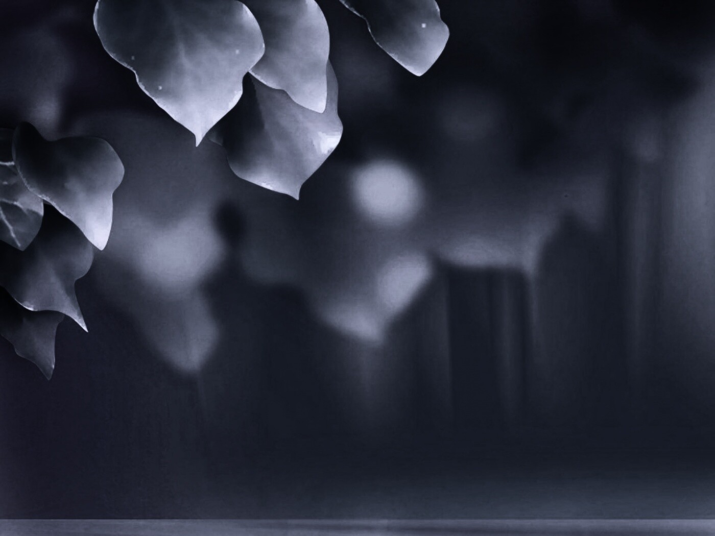 Синие листья обои