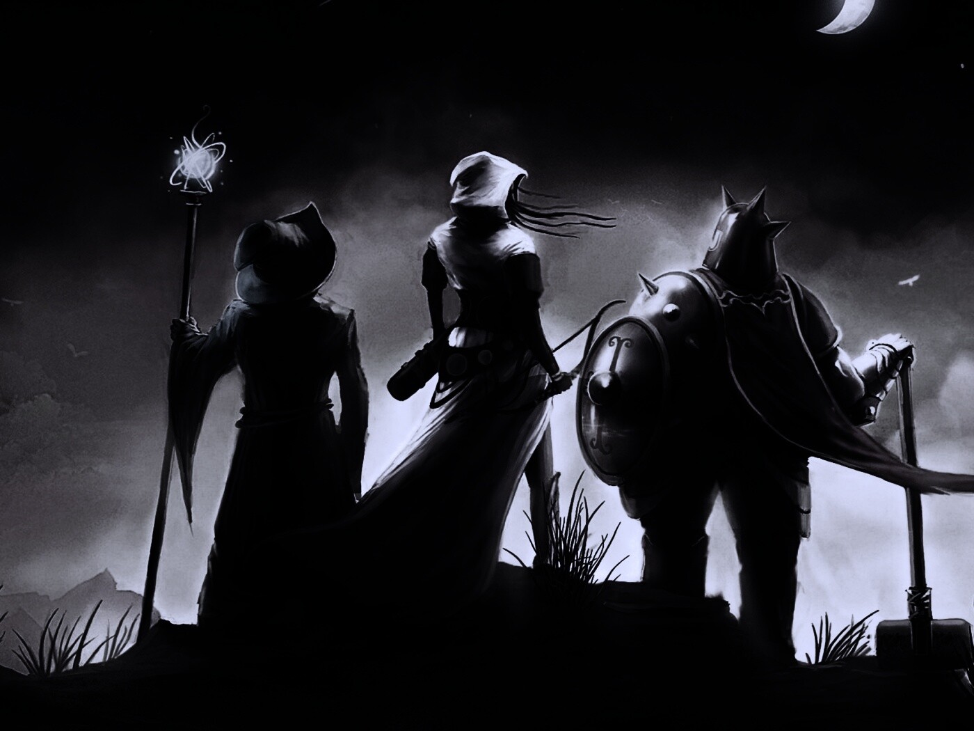 Воин, лучник и маг обои