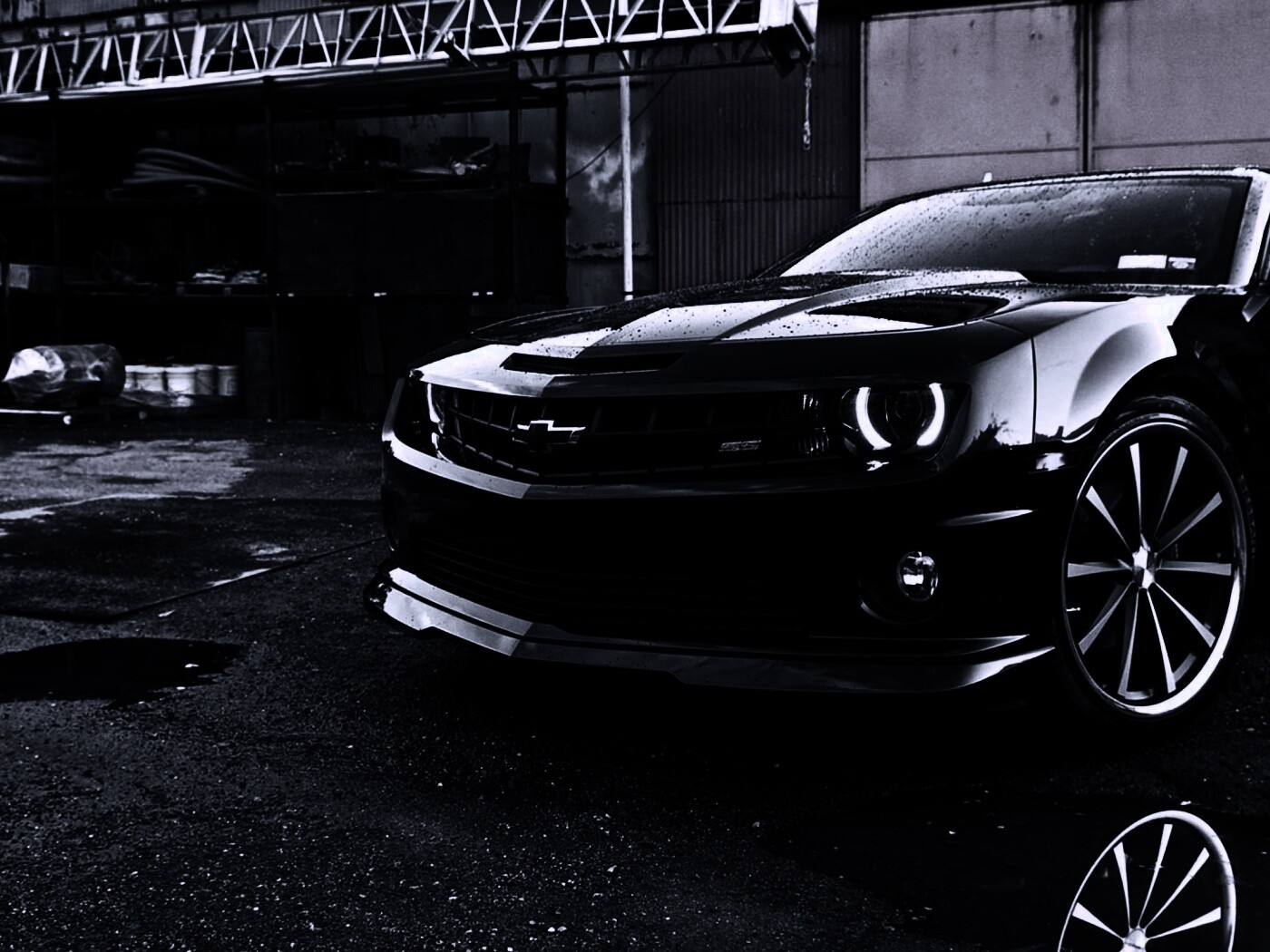 Черный шевроле камаро SS обои